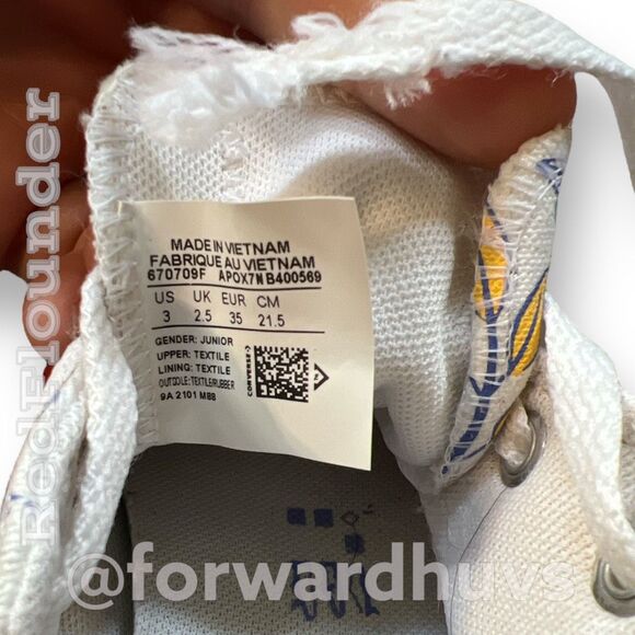 Converse Multi-Color Butterflies & Gnome's Sneakers - Junior Size 3 - Picture 8 of 12